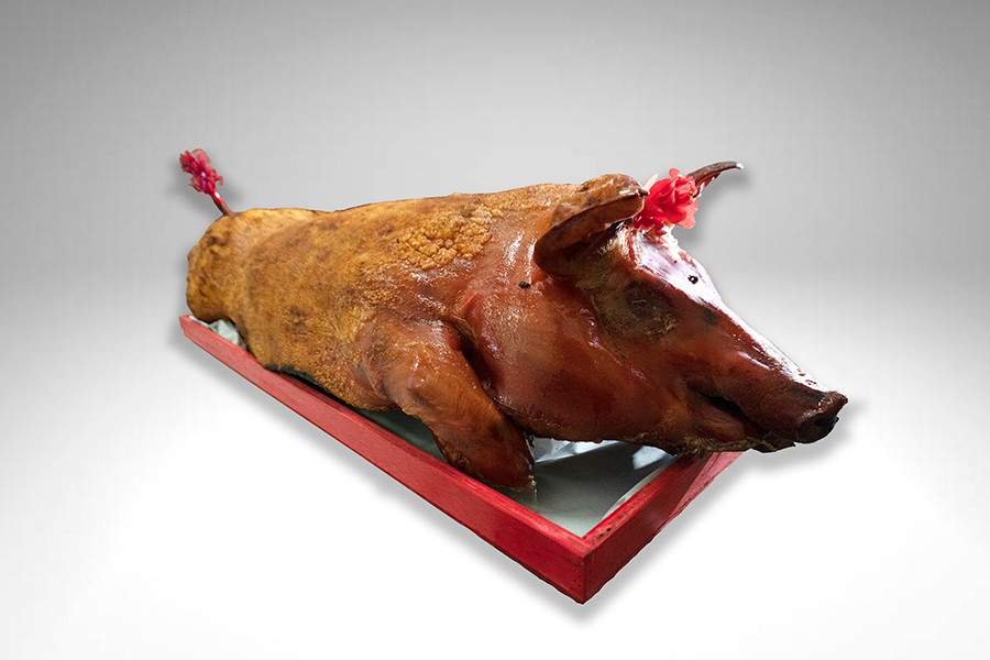 Front view of Roasted Pig Whole